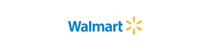 A blue and yellow walmart logo on a white background