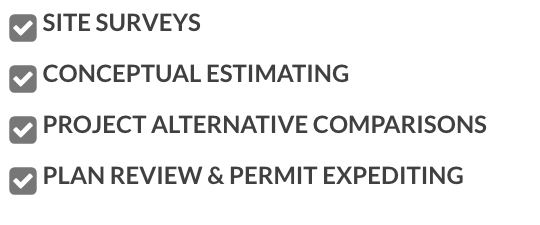 List of services with checkmarks: