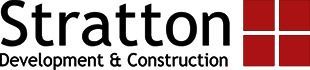 Stratton Development & Construction logo with a red square grid.