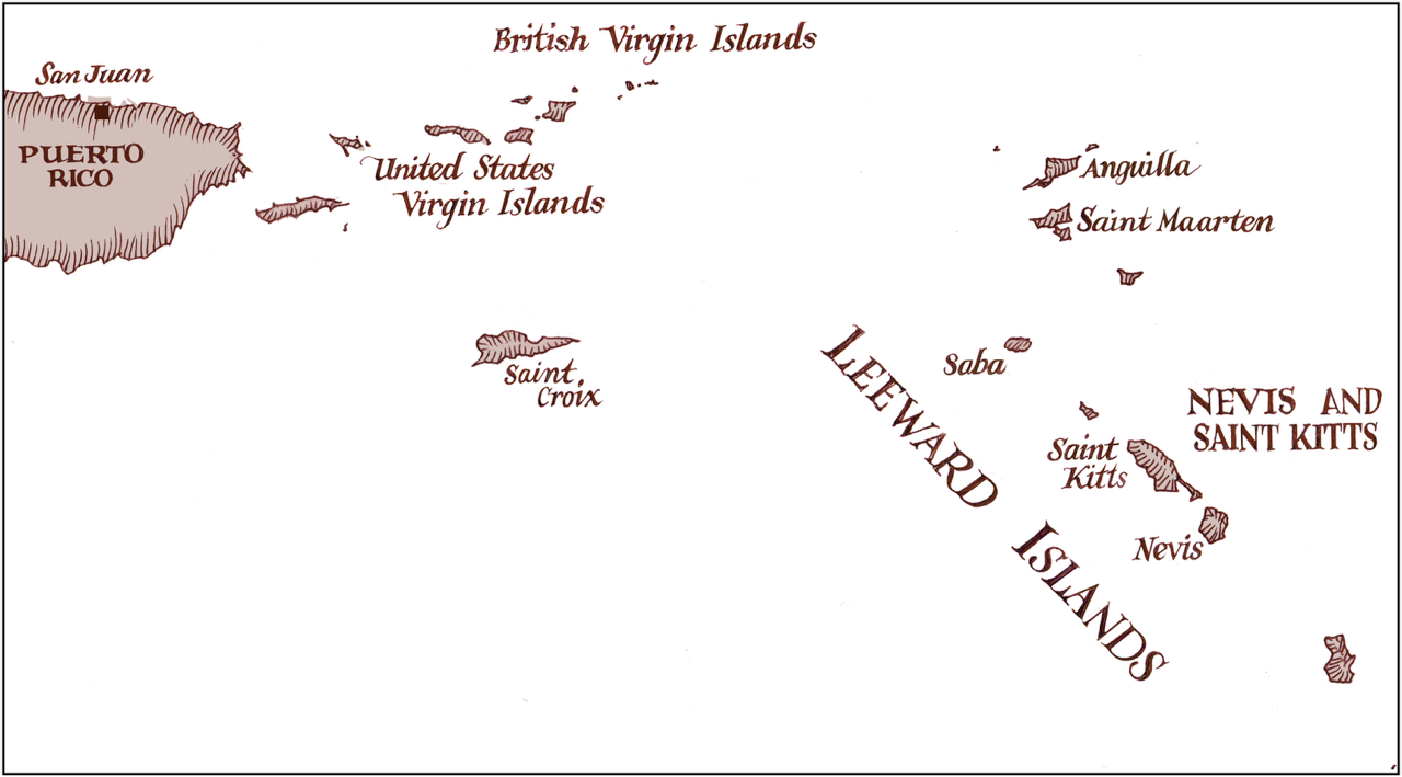 Map of Caribbean