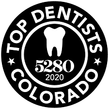 Black and white round badge:
