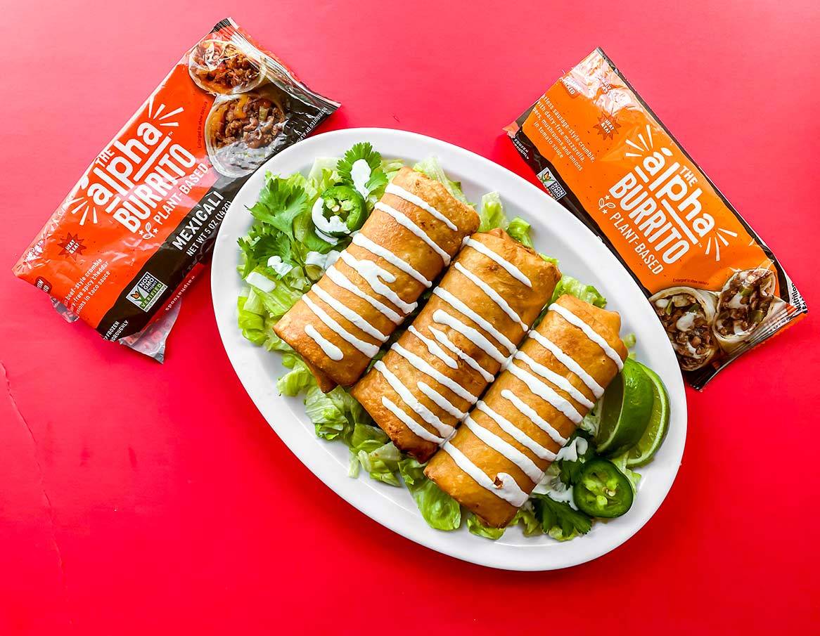 Vegan Alpha Burrito Chimichangas