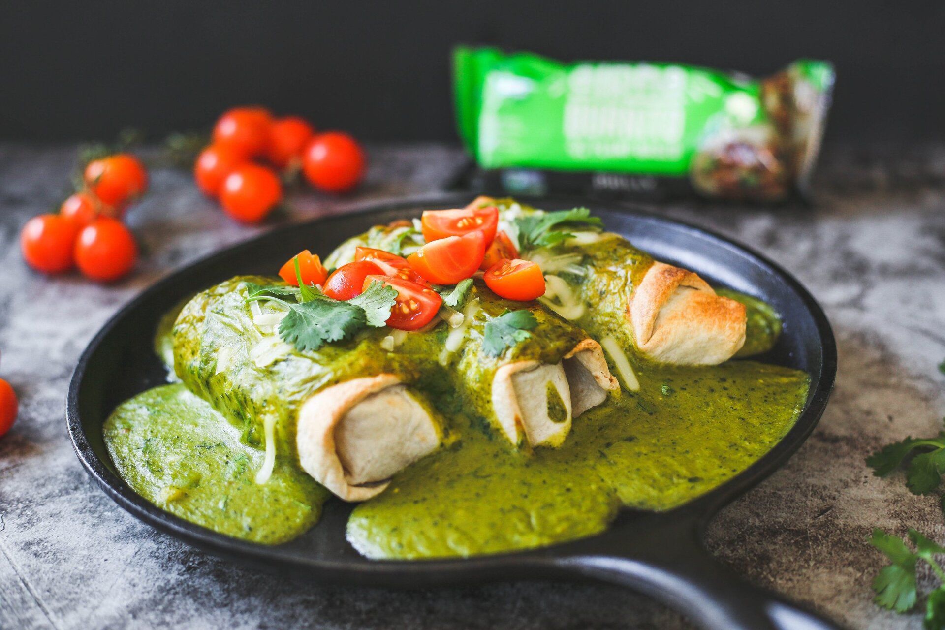 Vegan Burrito Skillet with Poblano Sauce