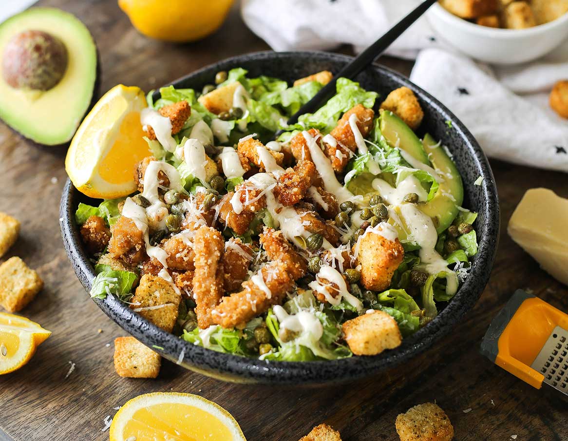 Vegan Chik'n Caesar Salad