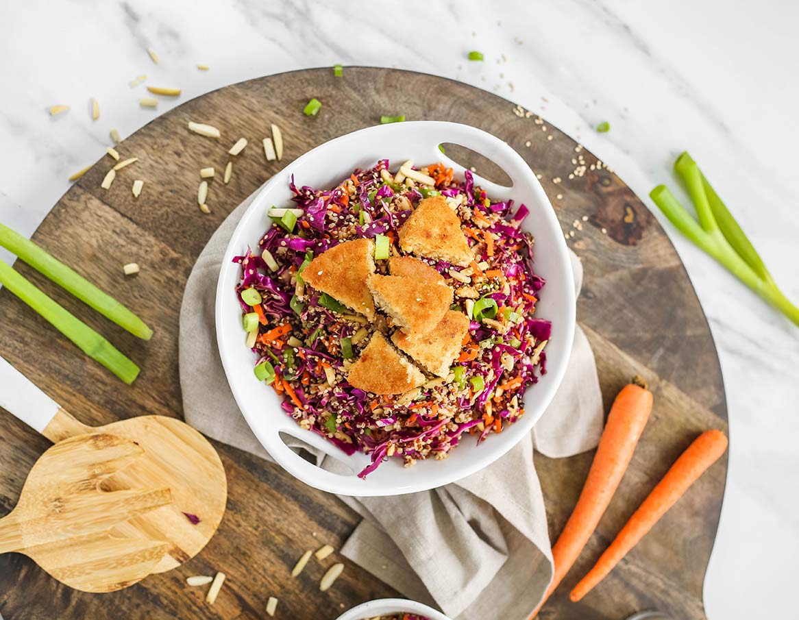 Vegan Crispy Chik'n Sesame Quinoa Salad