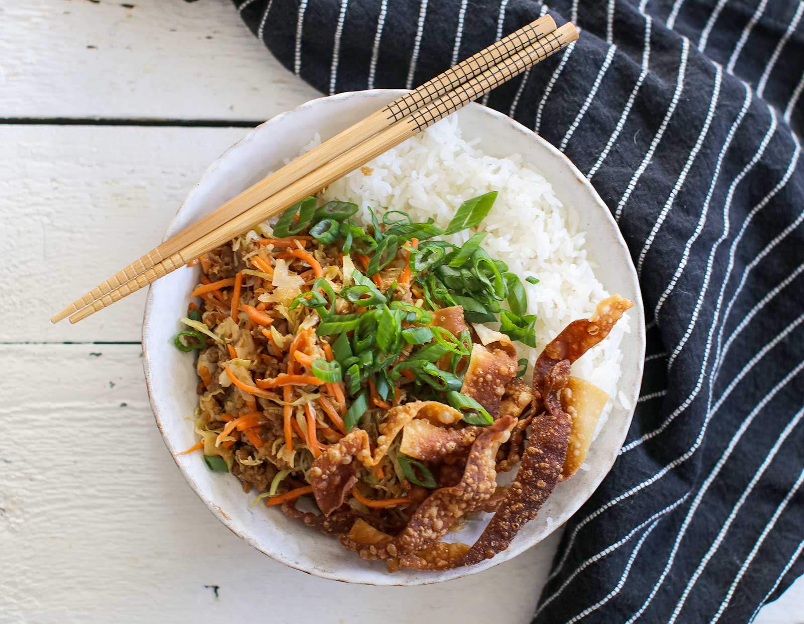 Plant-Based Egg Roll Bowl