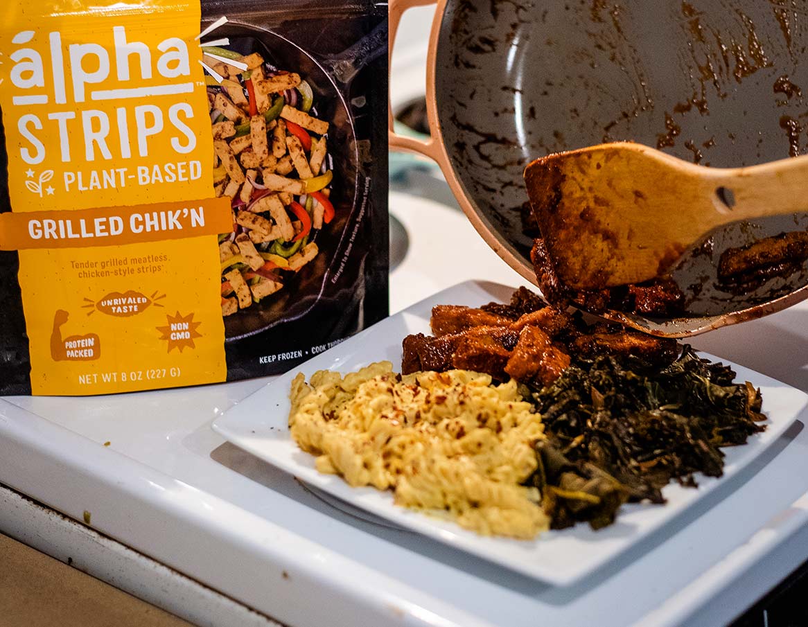 Vegan Simple Soulful Plate with BBQ Chik'n