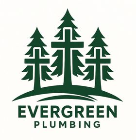 Logo for Evergreen Plumbing, with text "EVERGREEN" above "Plumbing".