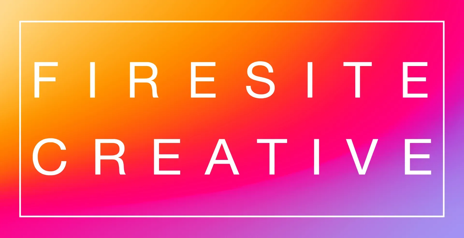 A logo for firesite creative with a colorful background.