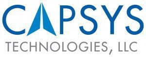 a blue and white logo for capsys technologies , llc .