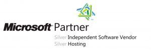 the microsoft partner logo is a silver independent software vendor .