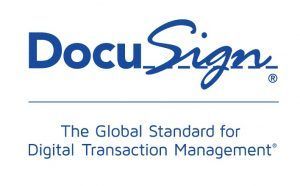 the docusign logo is the global standard for digital transaction management .
