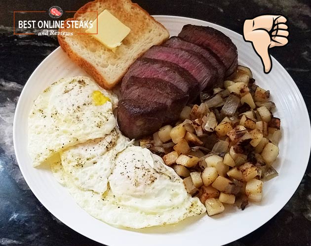 I served it again for breakfast as steak and eggs and received the same feedback.