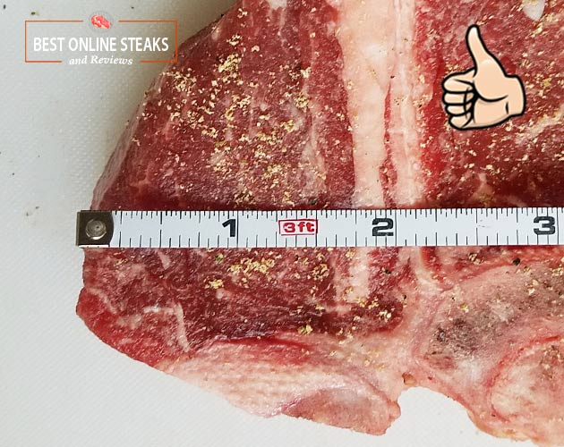 The Filet Mignon has to be 1.25 Inches at its Thickest Point to be a Porterhouse.  This is a Good Cut.