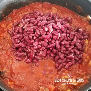 Add as many cans of rinsed Kidney Beans as you like. I used four.