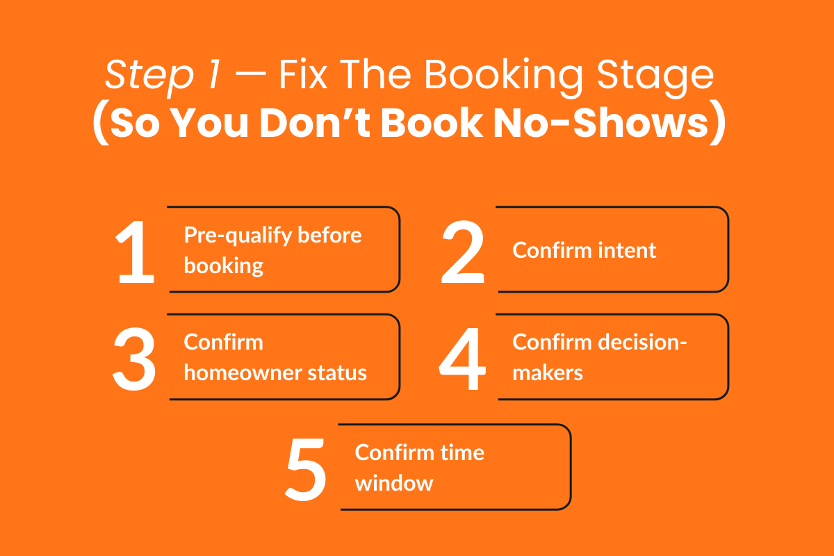 Step 1 — Fix The Booking Stage (So You Don’t Book No-Shows)