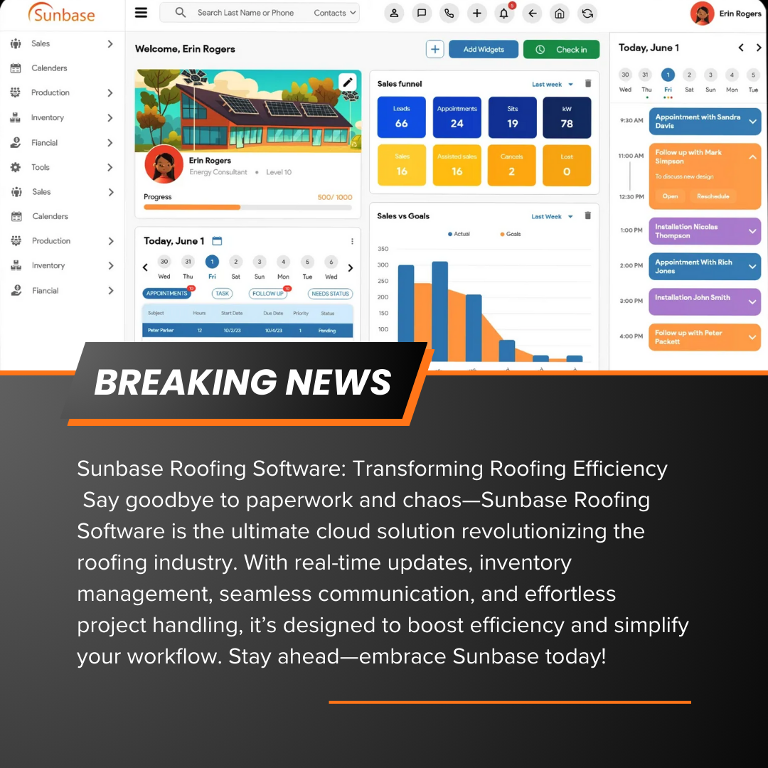 BREAKING NEWS: Sunbase Roofing Software-The Ultimate Cloud-Based Solution: Transforming Efficiency!