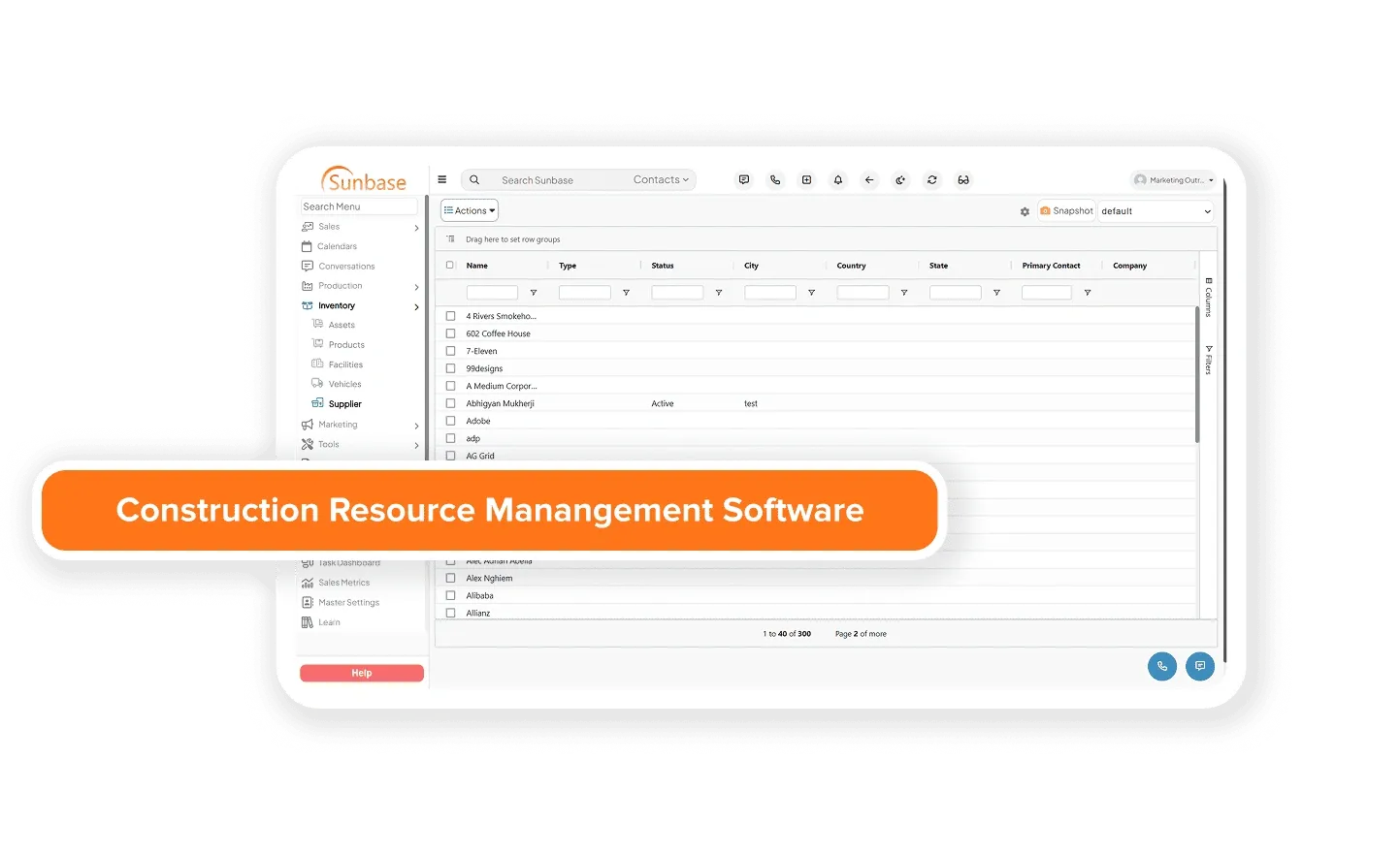 Resource management dashboard with labor and equipment allocation calendar for multiple construction projects