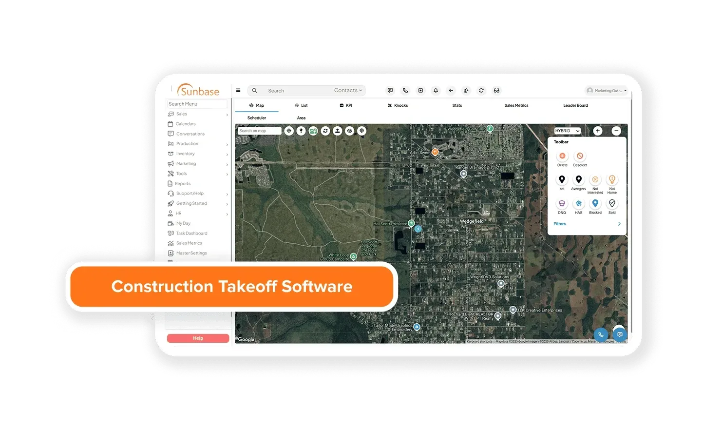 Digital takeoff and estimating software for construction showing cost calculations and material measurement interface
