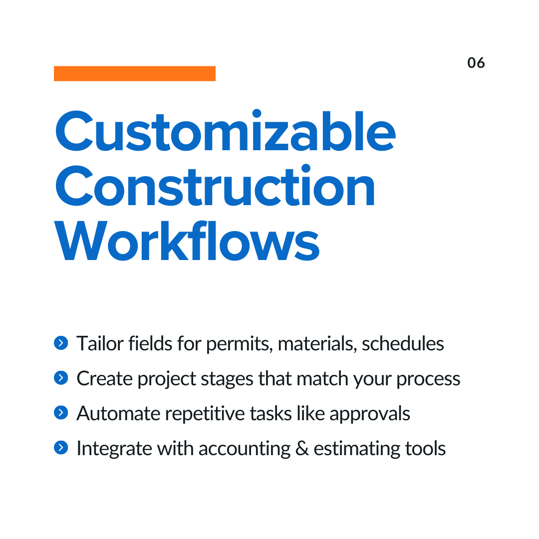 Customizable Workflows Built for the Construction Industry