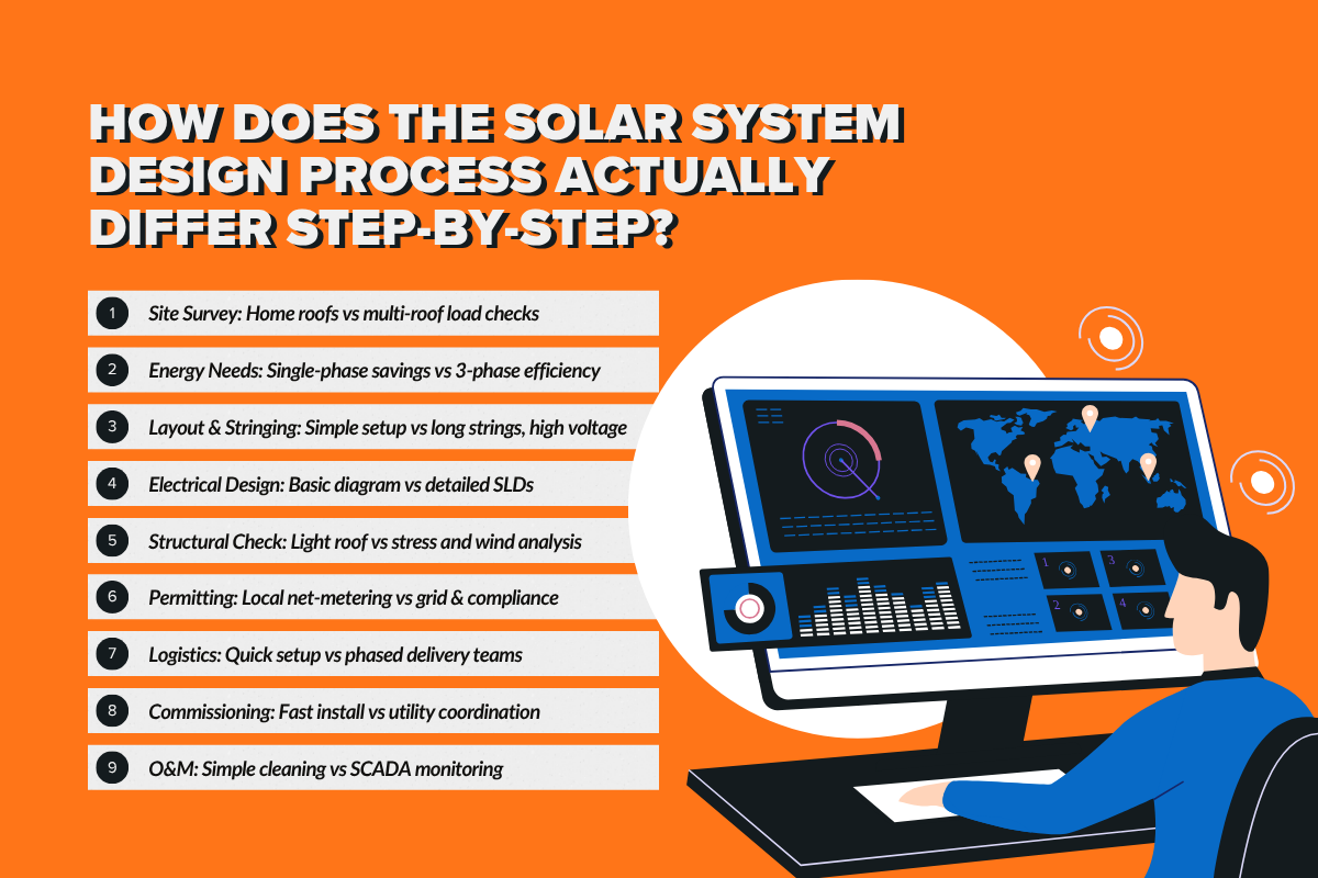 How Does the Solar System Design Process Actually Differ Step-by-Step?