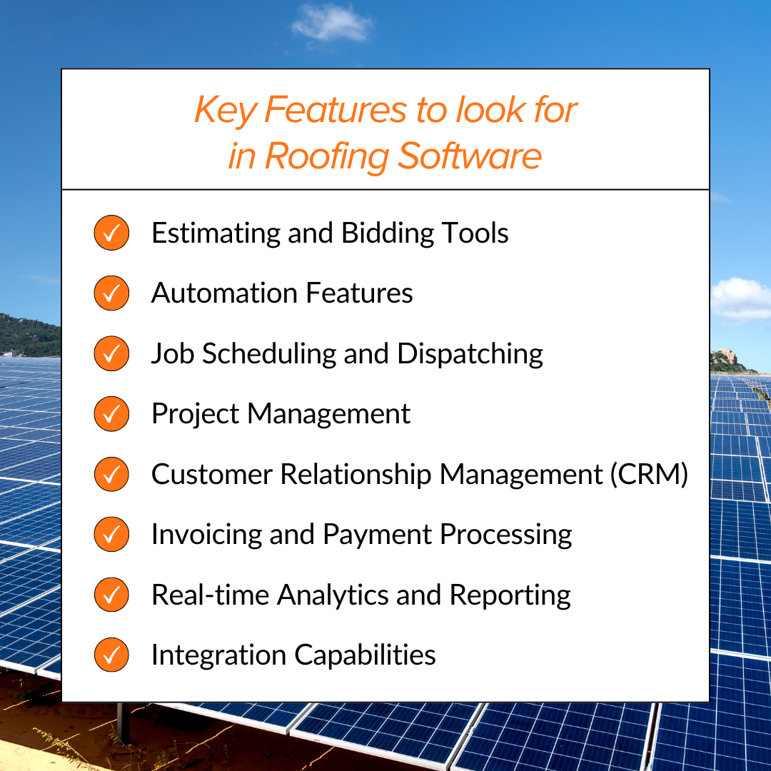 What are the key features to look for in Roofing Software?
