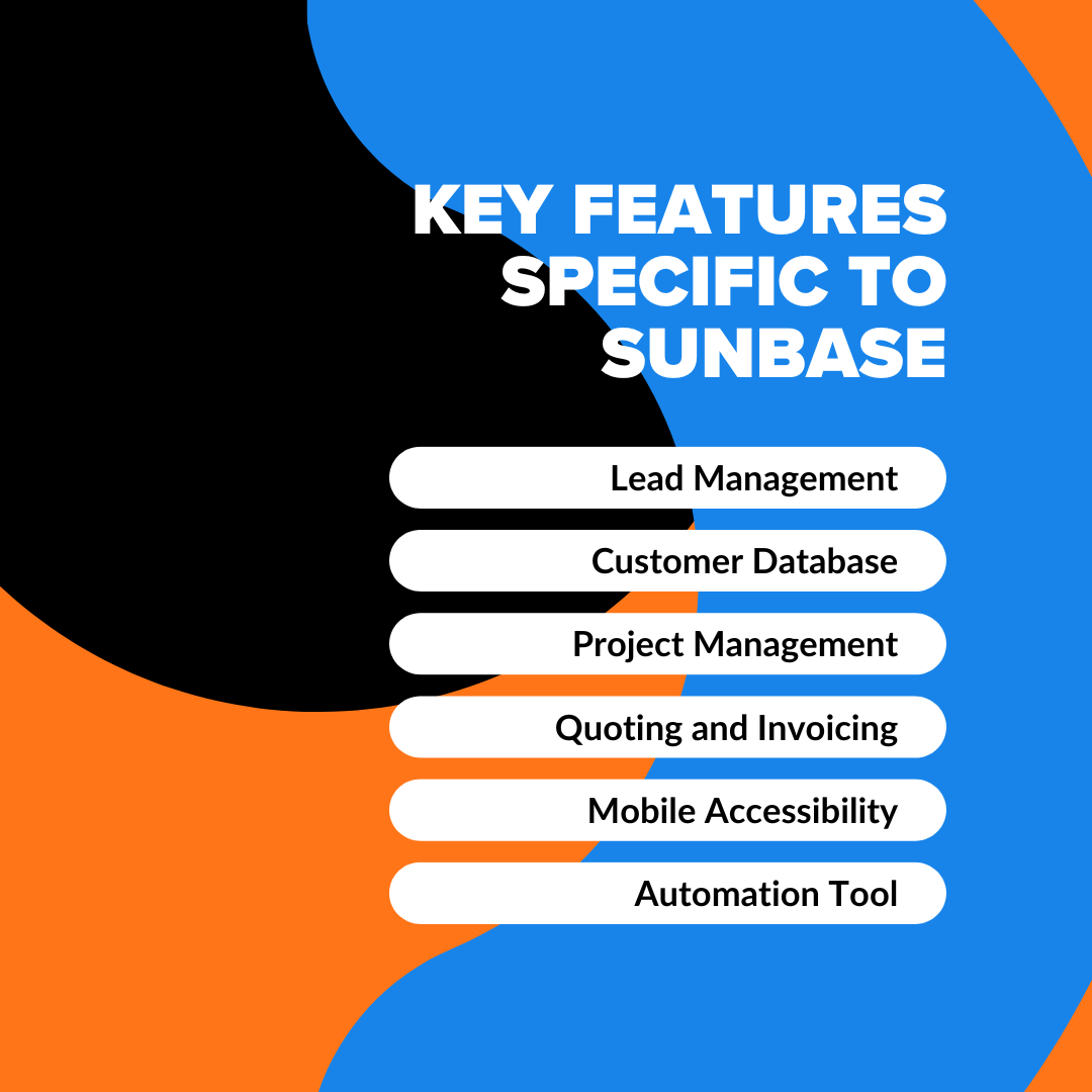 Key features specific to Sunbase