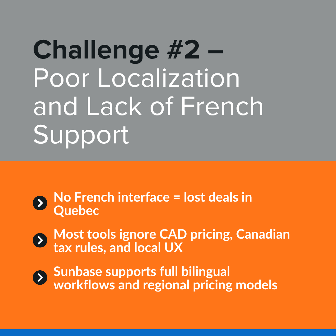 Poor Localization and Lack of French Support
