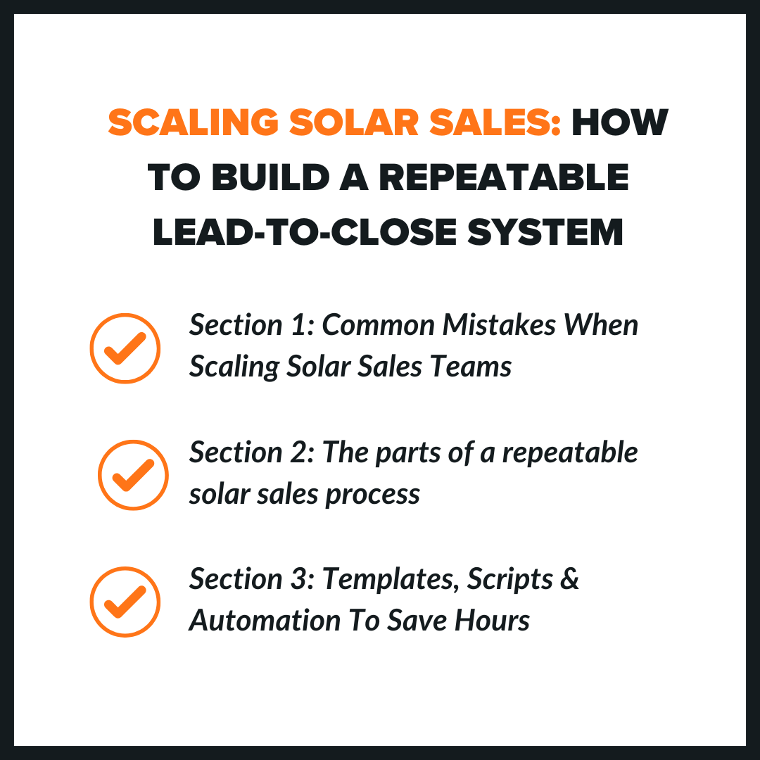 Scaling Solar Sales