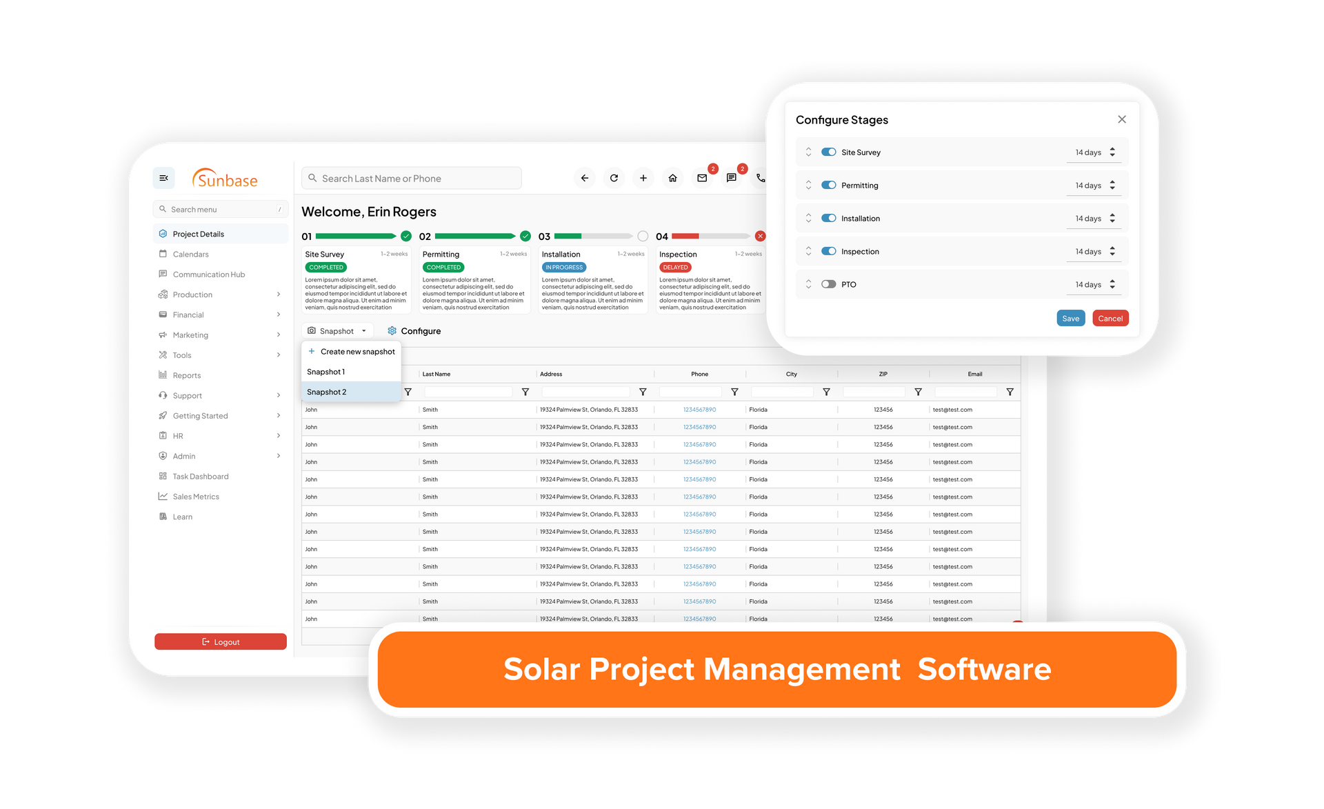 Sunbase Solar Project Management Software