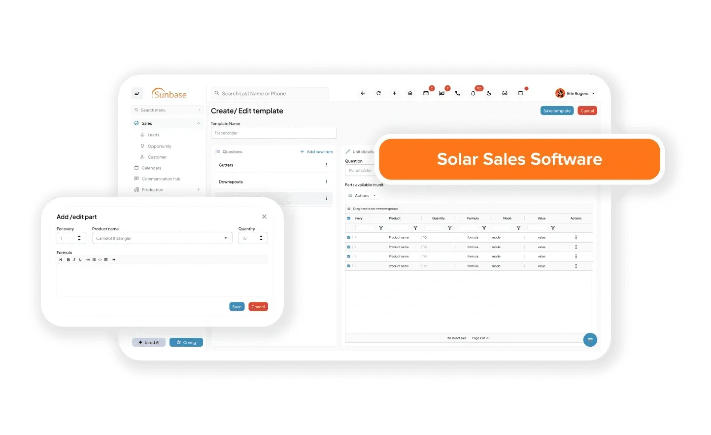 Solar CRM platform showing lead tracking, proposals, and project pipeline overview