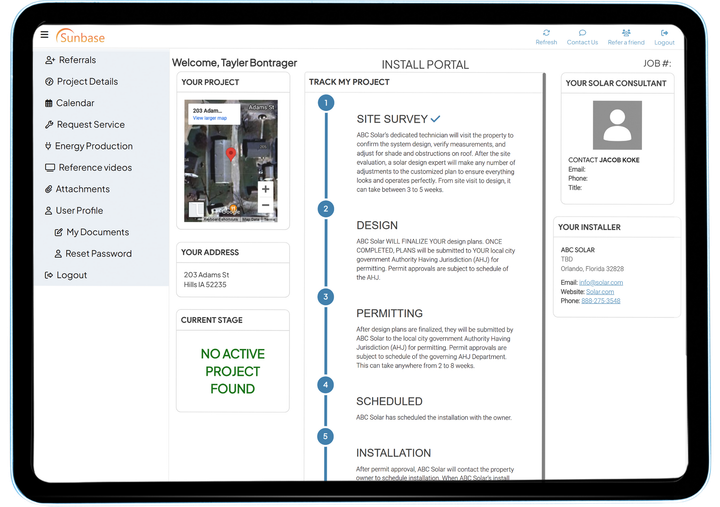 Roofing Software Client Portal