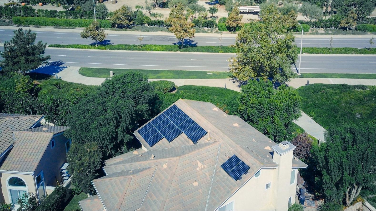 House with Solar Panels