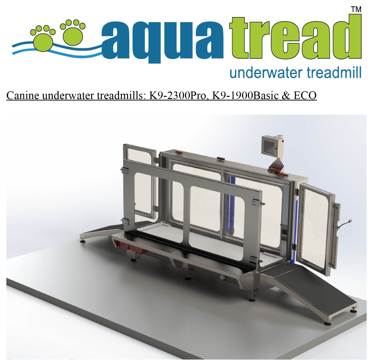 Aquatic treadmill for horses.