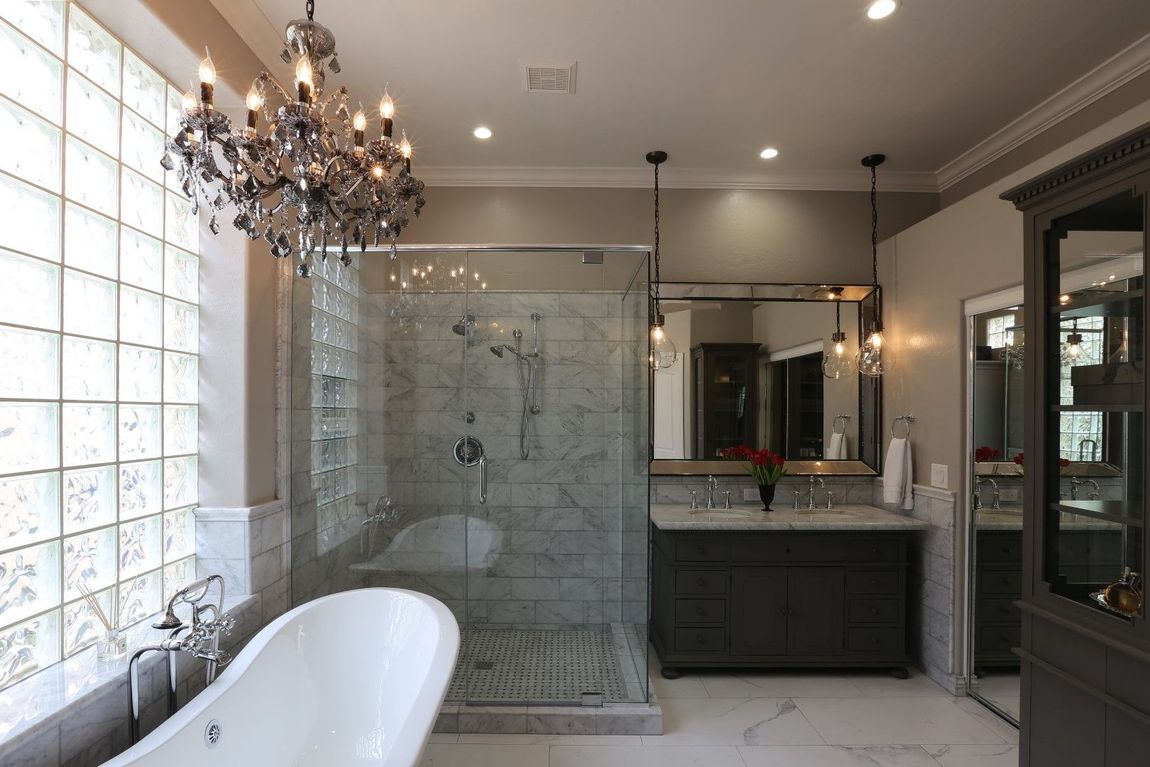 Glass and chrome bathroom remodel