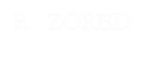 A white background with the words Razored Barbershop on it.