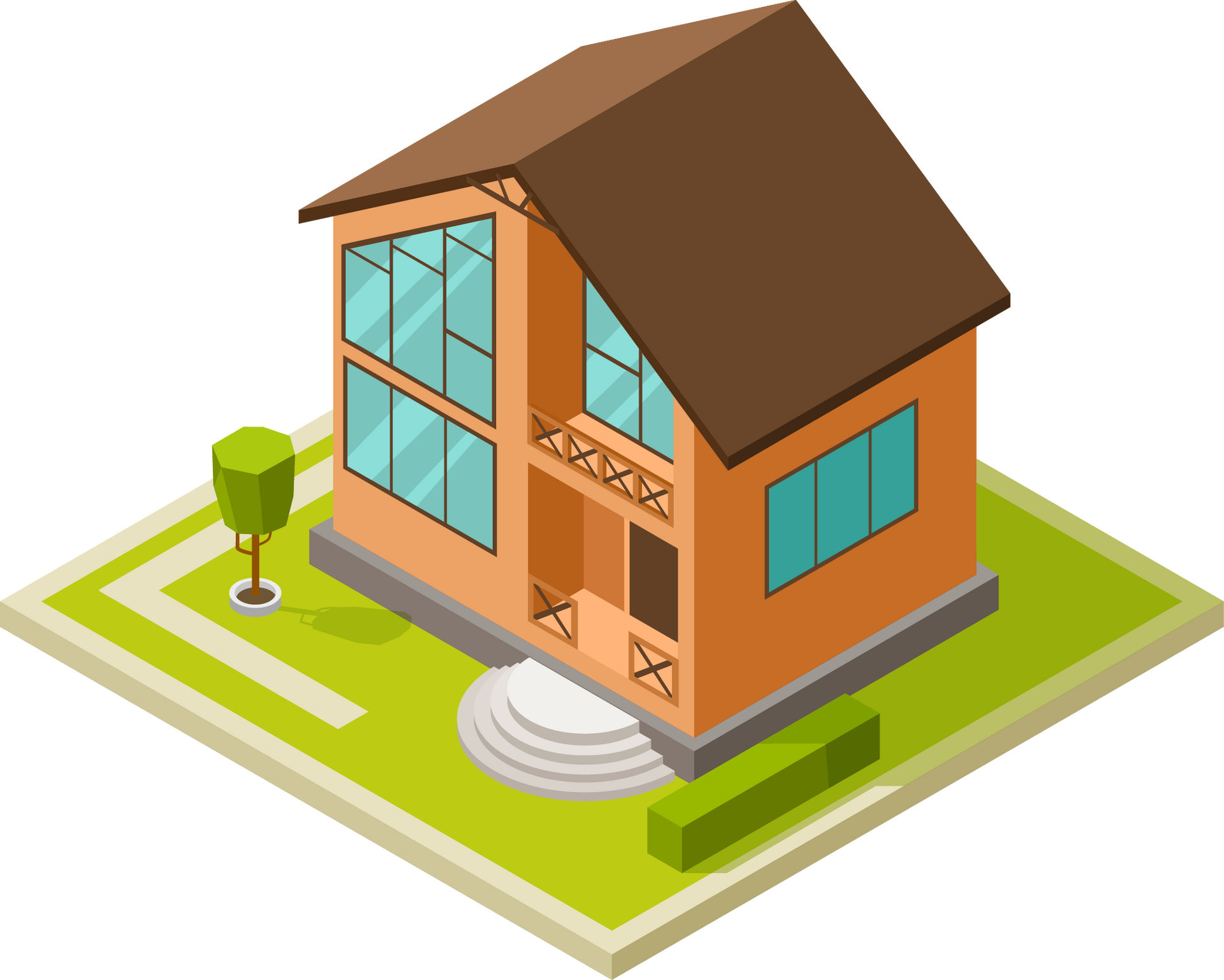 Isometric house illustration representing residential pest control services in North Idaho