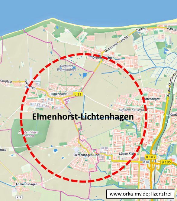 Kartenbild © Hanse- und Universitätsstadt Rostock (CC BY 4.0) Kartendaten © OpenStreetMap (ODbL) und LkKfS-MV.