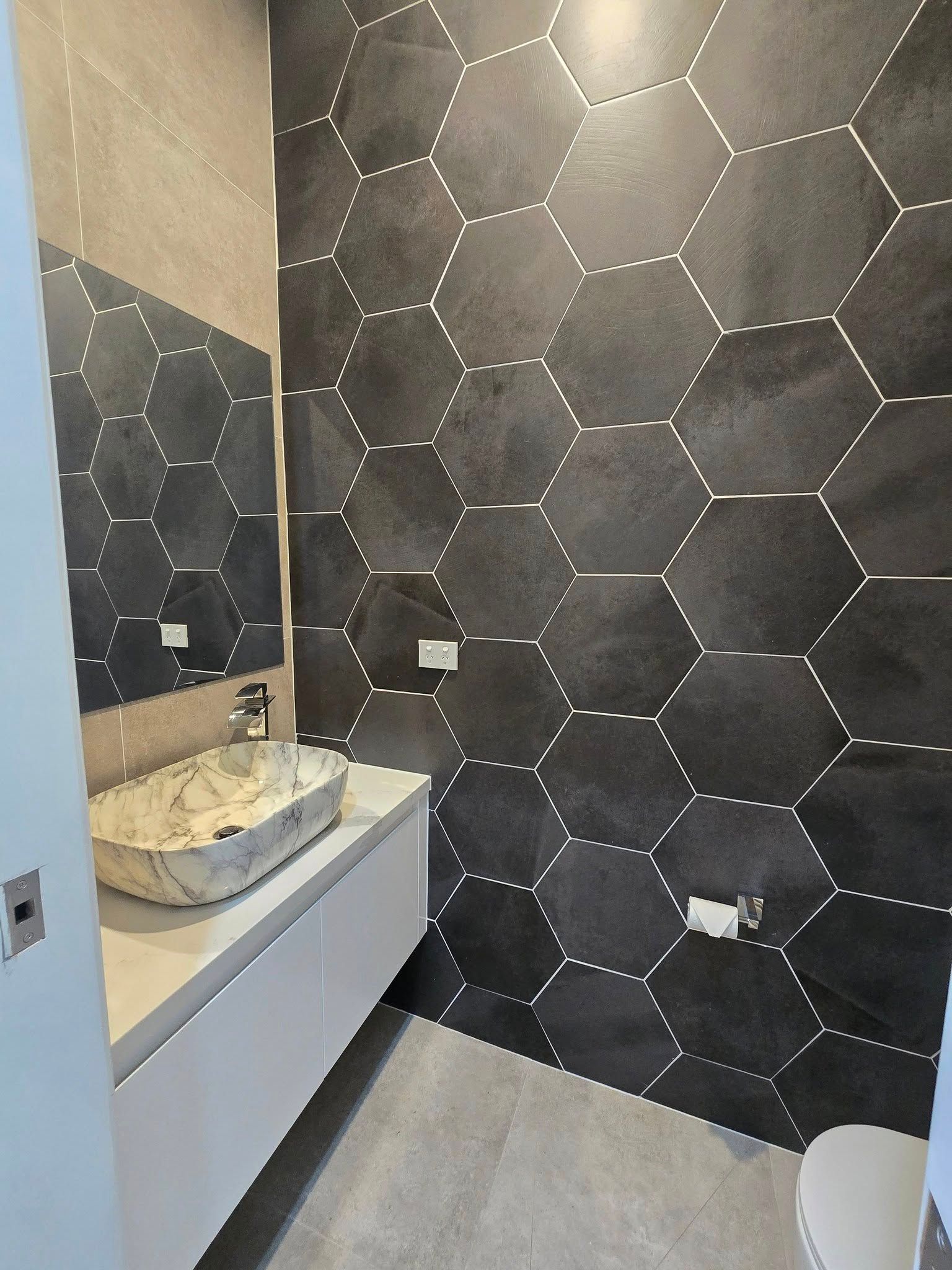 Small Washroom with Toilet Seat and Bowl Lid Closed — A Perfect Move And Clean In Mittagong NSW