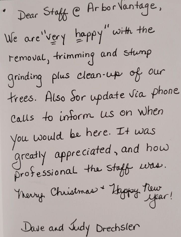 A handwritten note from dave and judy drehsler