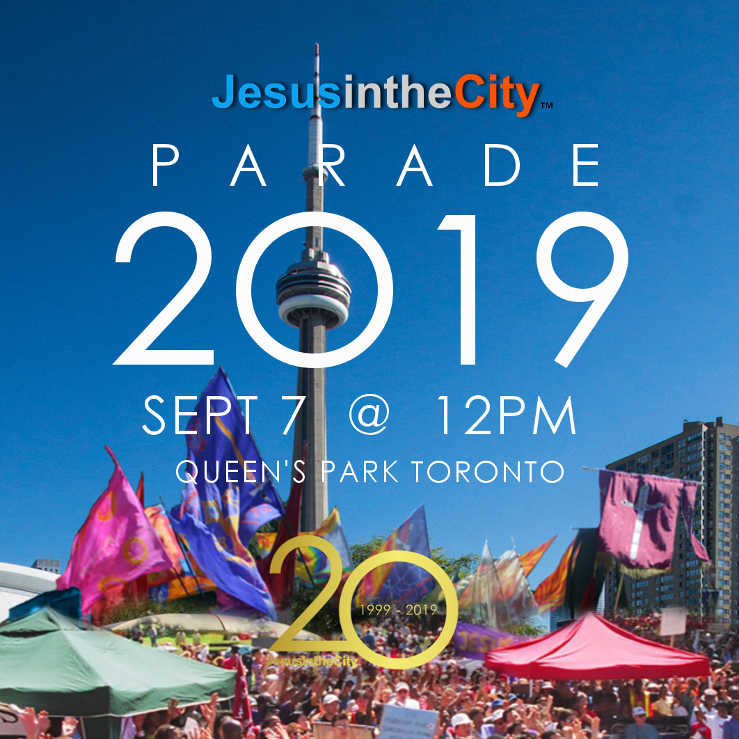 A poster for the jesusinthecity parade in toronto