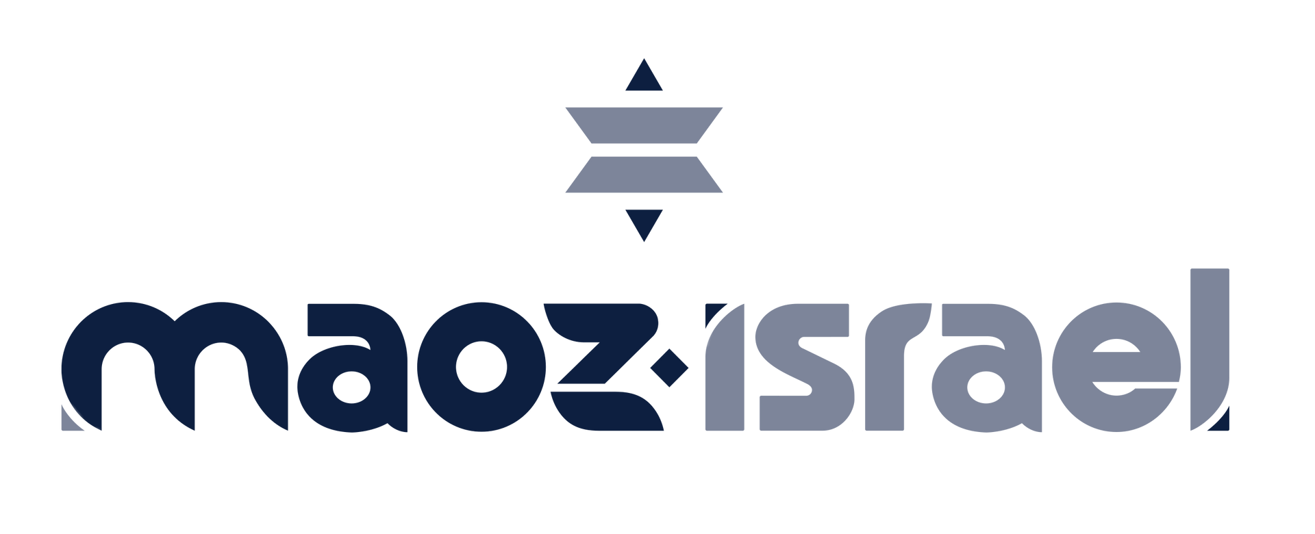 A logo for maoz israel is shown on a white background