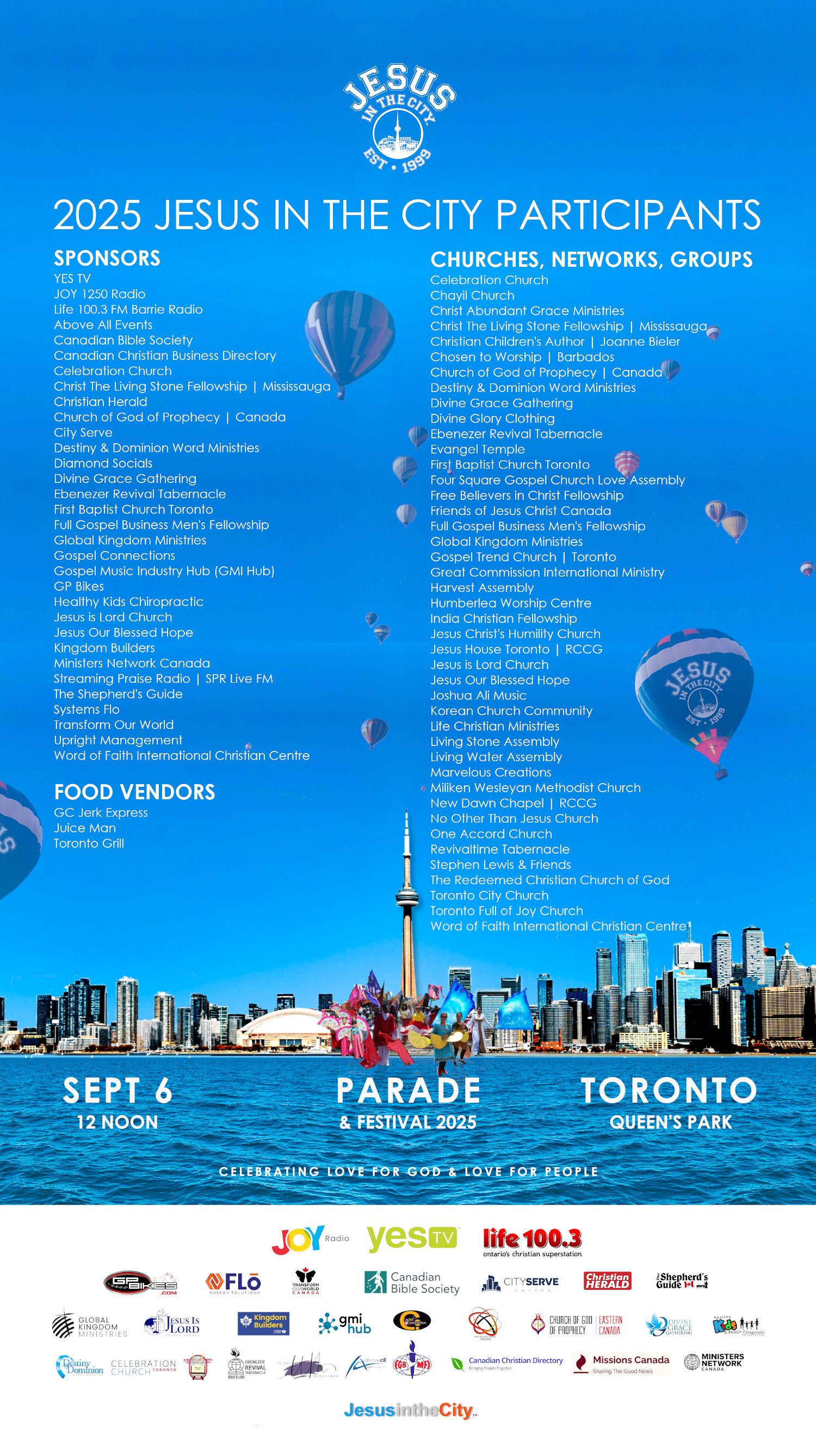A poster with hot air balloons and the words thank you