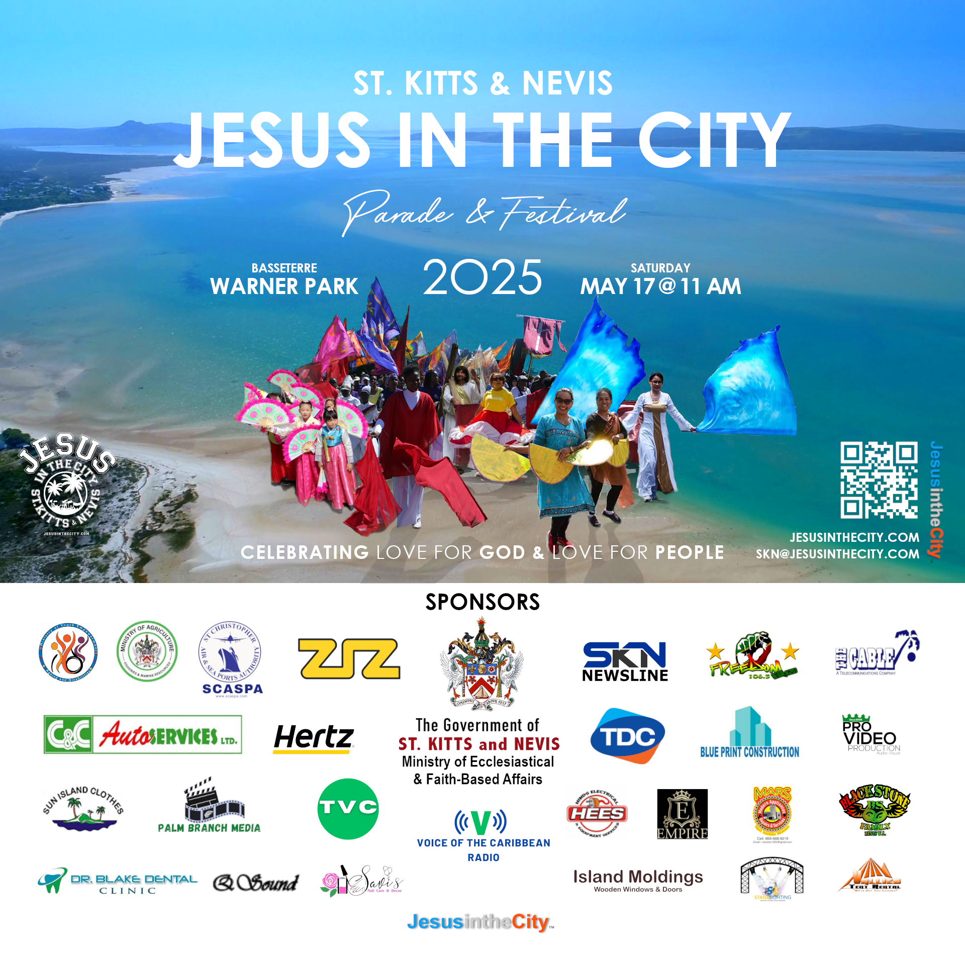 A poster for the jesus in the city parade and festival in 2025