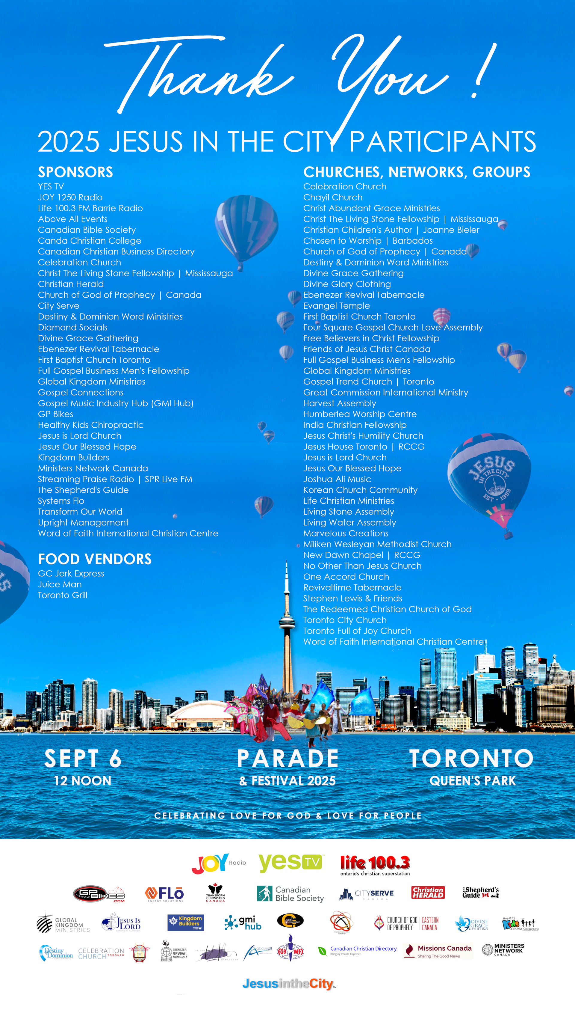 An advertisement for jesus in the city parade in toronto