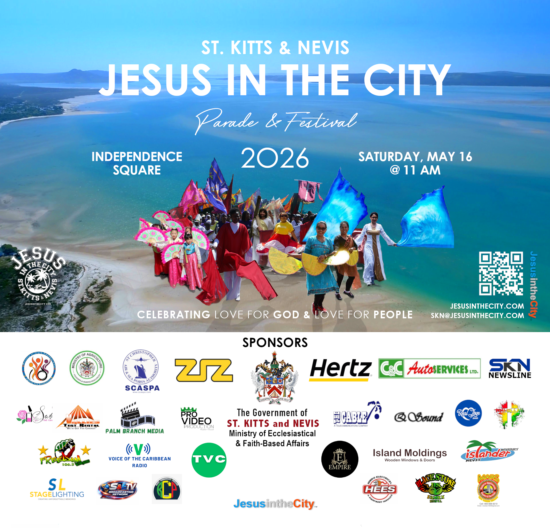 A poster for the jesus in the city parade and festival in 2025