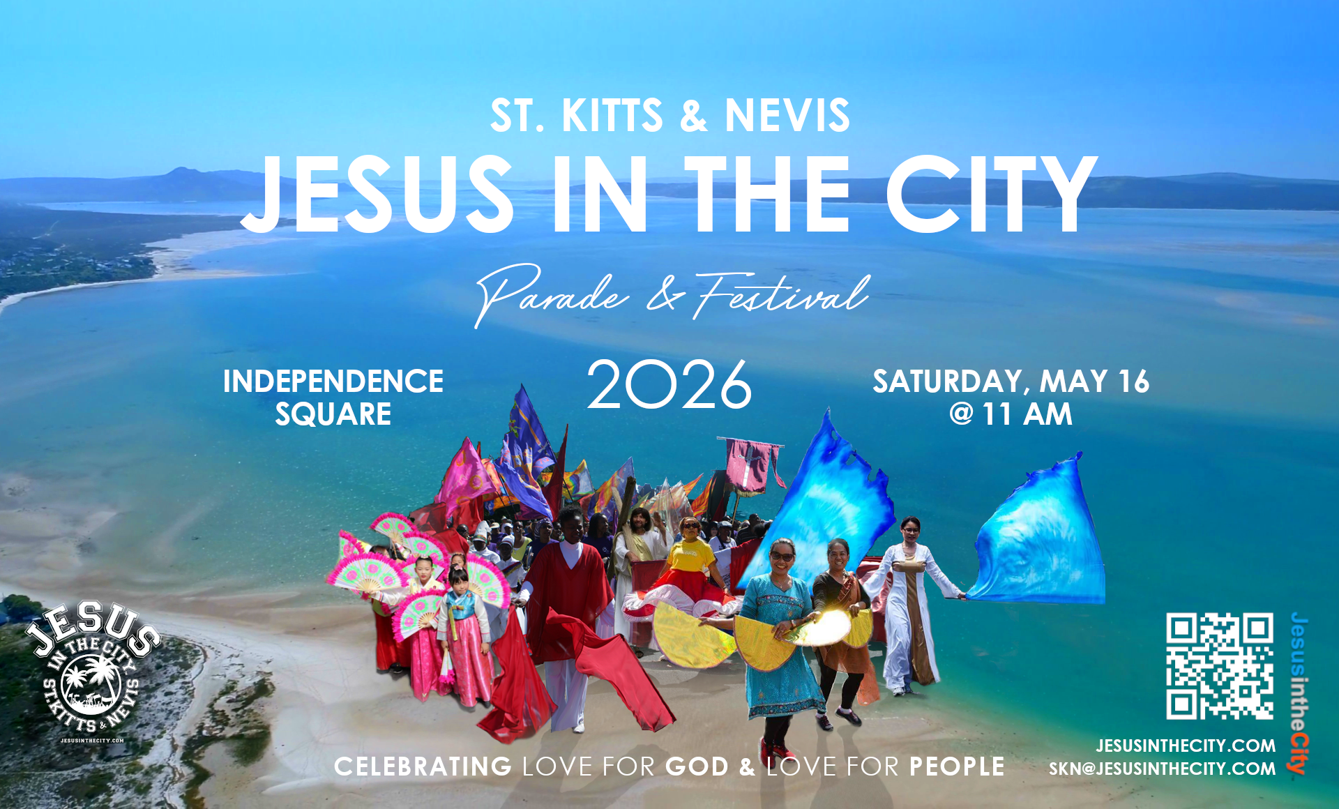 A poster for the jesus in the city parade and festival in 2025