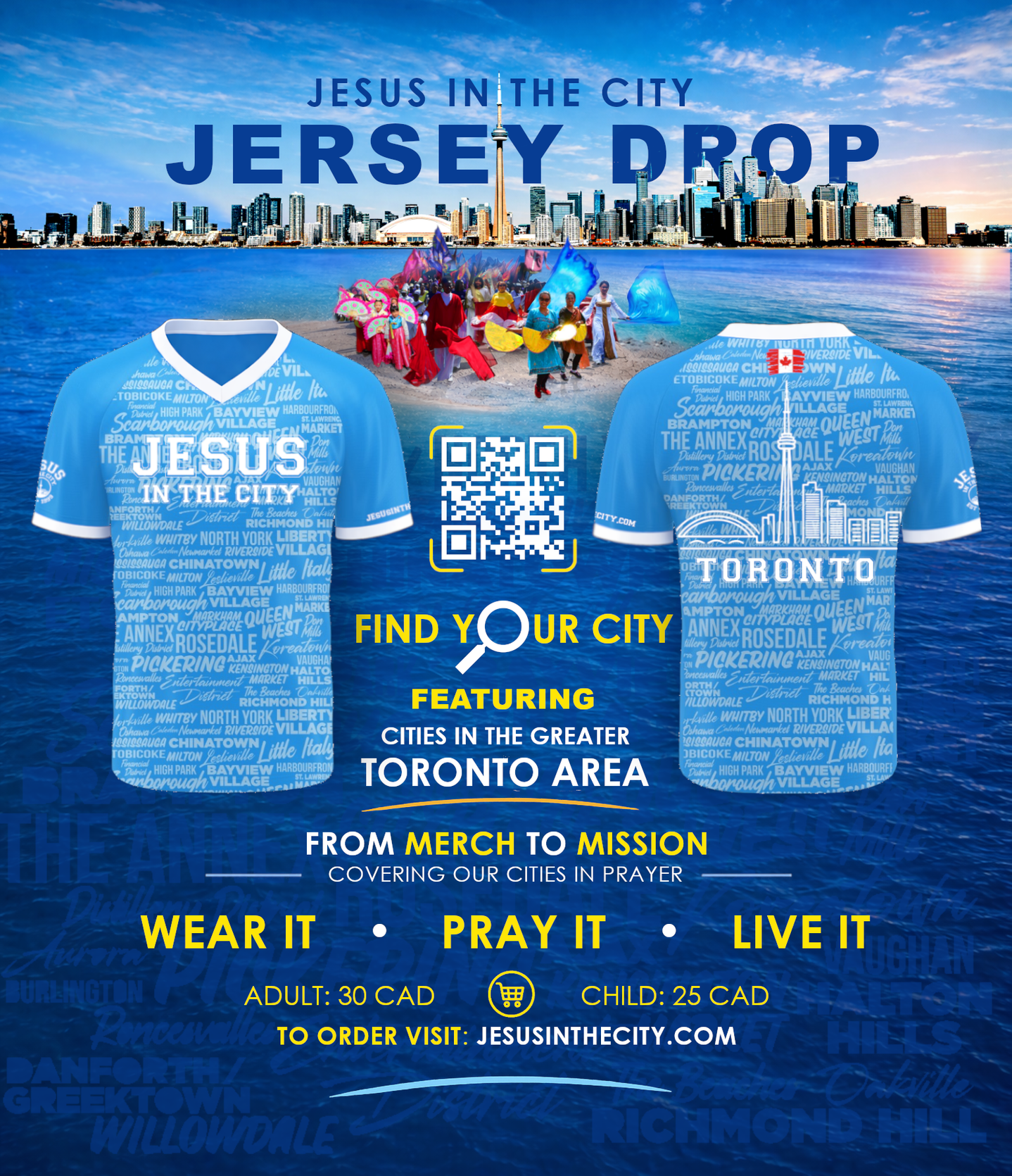 A row of colorful shirts hanging on a rack with the words jitc online store above them