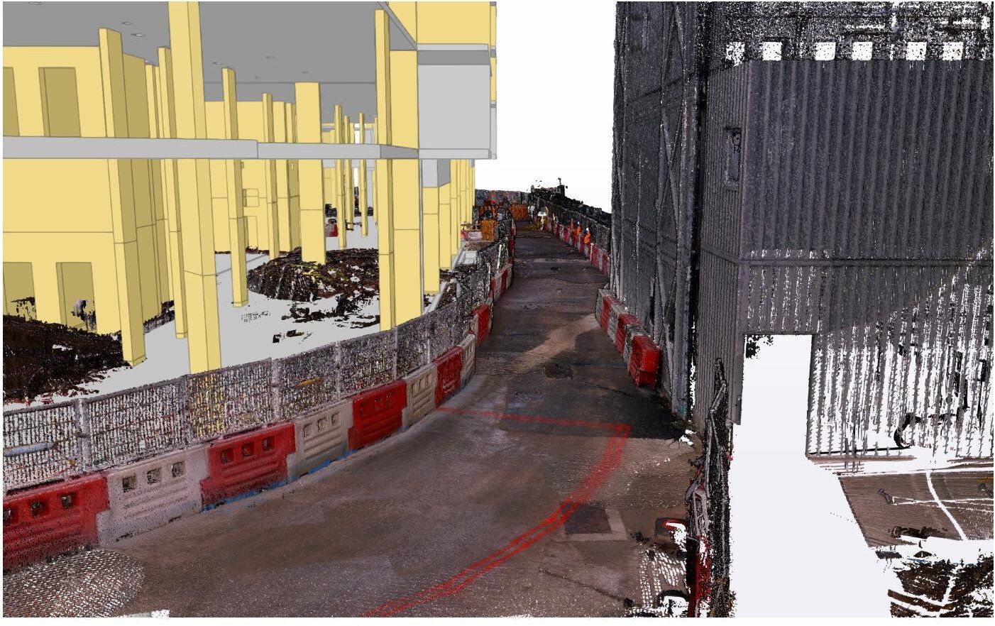 Point Cloud and model overlay of building site London