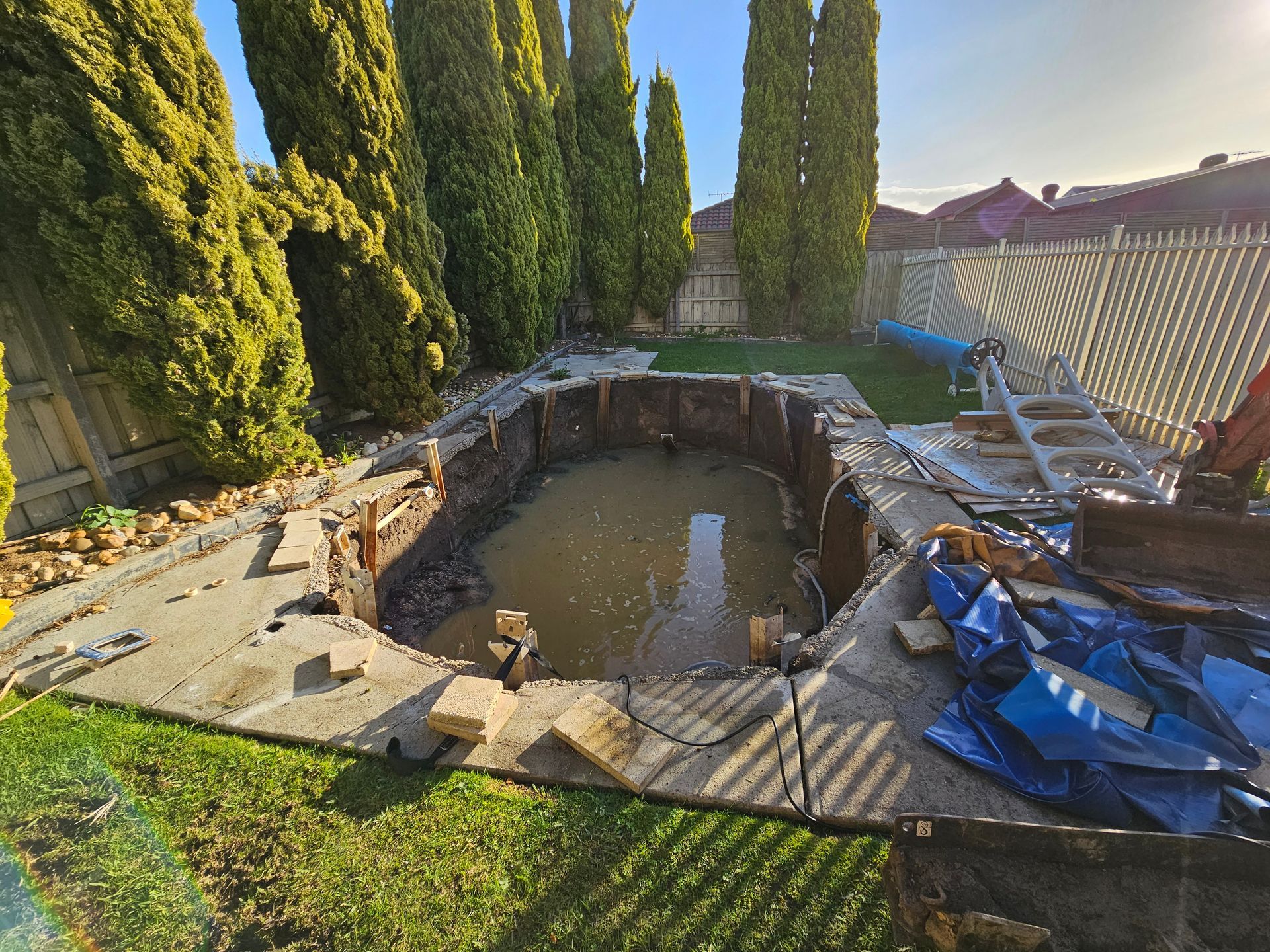 Backyard Pond Under Construction — All Over Pool Removals in Upwey, VIC